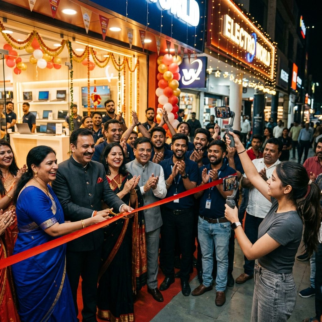 Ribbon cutting at a new store opening